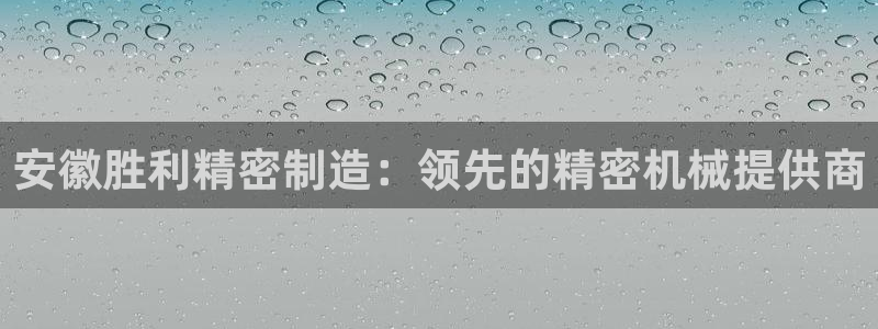 彩神vll首页：安徽胜利精密制造：领先的精密机械提供商