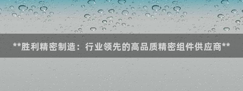 彩神购彩-购彩大厅入口娱乐首选：**胜利精密制造：行业领先的高品质精密组件供应商**