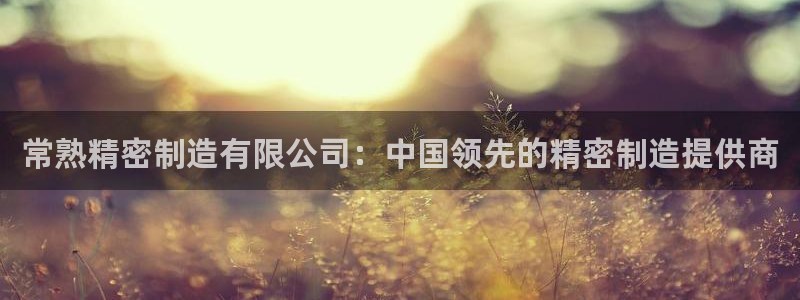 彩神平台是什么套路：常熟精密制造有限公司：中国领先的精密制造提供商