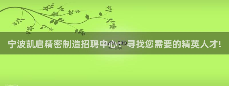 彩神v8客户端：宁波凯启精密制造招聘中心：寻找您需要的精英人才!
